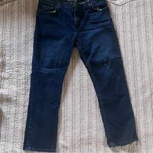 Men's Straight Fit Jeans in Deep Indigo Blue - Classic Straight